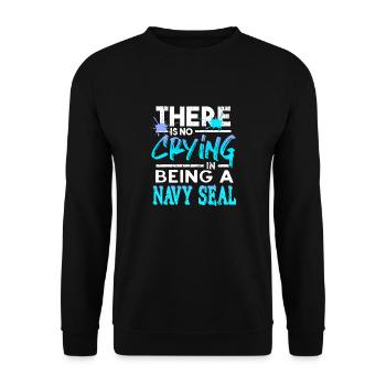 There Is No Crying In Being A NAVY Seal Retro - Unisex Sweatshirt - black - Front - Alina (178cm) & Michal (187cm)