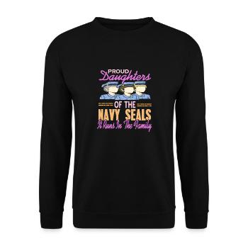 Proud Daughters Of NAVY Seals It Runs In Family - Unisex Sweatshirt - black - Front - Alina (178cm) & Michal (187cm)