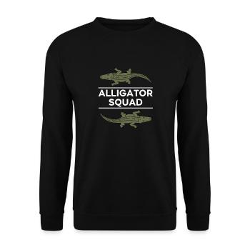 Aligator Squad Wildtier Sumpfkrokodilabenteuer - Unisex Pullover - Schwarz - Vorne - Alina (178cm) & Michal (187cm)