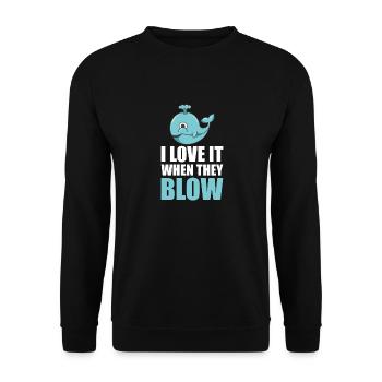 Whale Watcher Saying Whale Fans Humpback Whales - Unisex Sweatshirt - black - Front - Alina (178cm) & Michal (187cm)