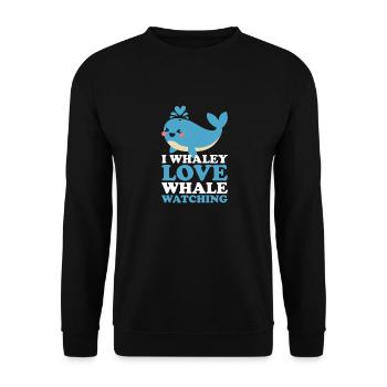 Whale Watcher Saying Whale Fans Humpback Whales - Unisex Sweatshirt - black - Front - Alina (178cm) & Michal (187cm)