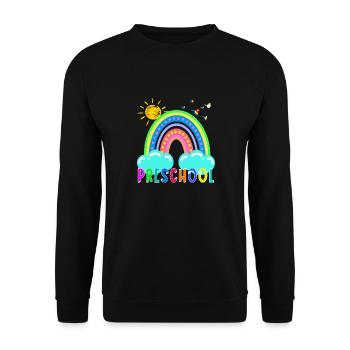 Preschool Funny Colorful Rainbow Back To School - Unisex Sweatshirt - black - Front - Alina (178cm) & Michal (187cm)