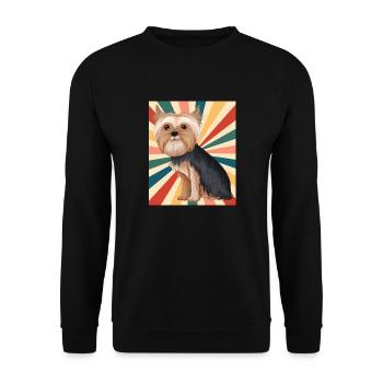 Mignon Yorkshire Terrier Race de chien 80s 90s Rétro - Sweat-shirt Unisexe - noir - Devant - Alina (178cm) & Michal (187cm)