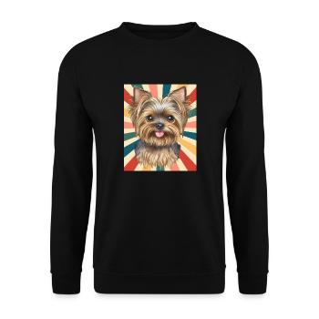 Mignon Yorkshire Terrier Race de chien 80s 90s Rétro - Sweat-shirt Unisexe - noir - Devant - Alina (178cm) & Michal (187cm)