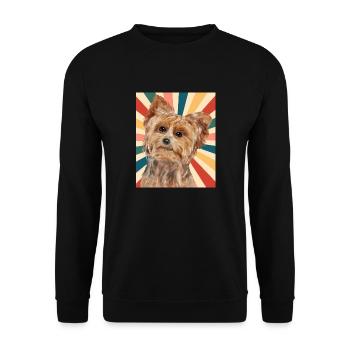 Mignon Yorkshire Terrier Race de chien 80s 90s Rétro - Sweat-shirt Unisexe - noir - Devant - Alina (178cm) & Michal (187cm)