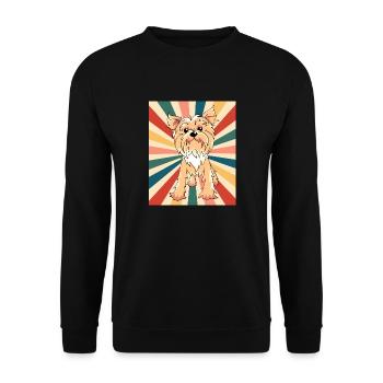 Mignon Yorkshire Terrier Race de chien 80s 90s Rétro - Sweat-shirt Unisexe - noir - Devant - Alina (178cm) & Michal (187cm)