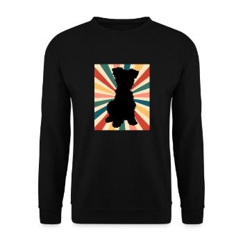Mignon Yorkshire Terrier Race de chien 80s 90s Rétro - Sweat-shirt Unisexe - noir - Devant - Alina (178cm) & Michal (187cm)