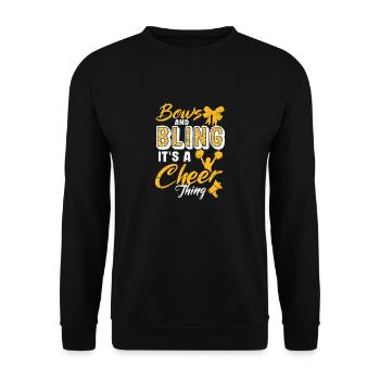 Bögen & Bling It's A Cheer Thing | Cheerleading - Unisex Pullover - Schwarz - Vorne - Alina (178cm) & Michal (187cm)