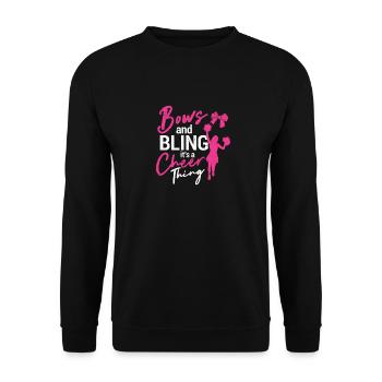 Bows and bling be a cheering thing funny - Unisex Sweatshirt - black - Front - Alina (178cm) & Michal (187cm)