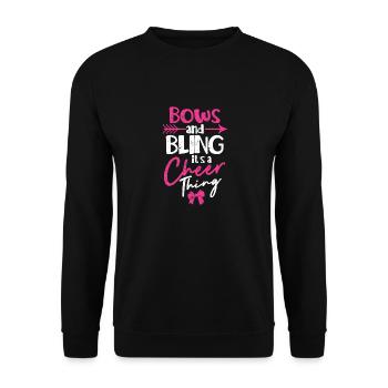 Cheerleading Cheerleader | Bögen und Bling Its A - Unisex Pullover - Schwarz - Vorne - Alina (178cm) & Michal (187cm)