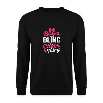 Bögen & Bling It's A Cheer Thing | Cheerleading - Unisex Pullover - Schwarz - Vorne - Alina (178cm) & Michal (187cm)