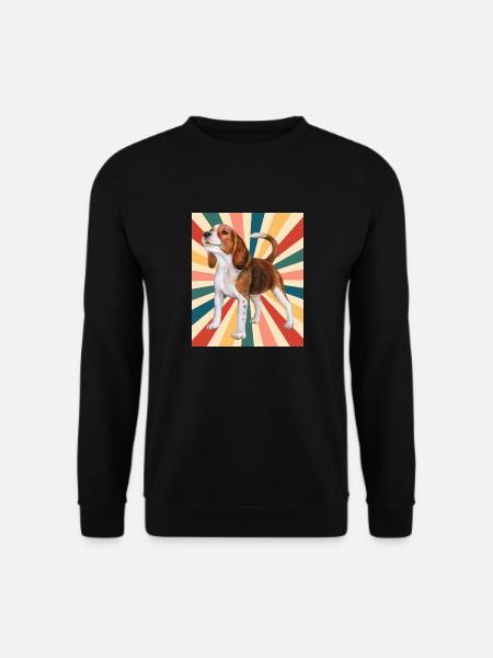Nette Beagle Hunderasse 80er 90er Jahre Retro Stil Vintage - Unisex Pullover - Schwarz