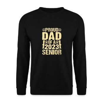 Lustige Stolzer Vater Eines Abschlussgeschenks - Unisex Pullover - Schwarz - Vorne - Alina (178cm) & Michal (187cm)