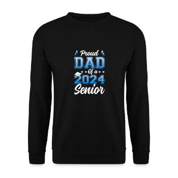 Funny proud father of a graduation gift - Unisex Sweatshirt - black - Front - Alina (178cm) & Michal (187cm)