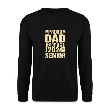 Funny proud father of a graduation gift - Unisex Sweatshirt - black - Front - Alina (178cm) & Michal (187cm)