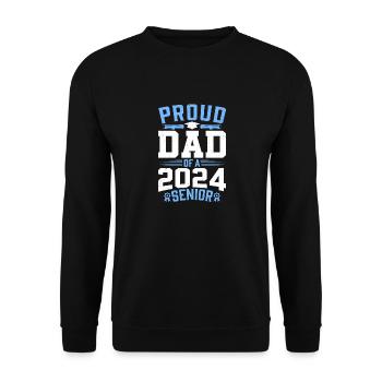 Lustige Stolzer Vater Eines Abschlussgeschenks - Unisex Pullover - Schwarz - Vorne - Alina (178cm) & Michal (187cm)