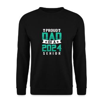 Lustige Stolzer Vater Eines Abschlussgeschenks - Unisex Pullover - Schwarz - Vorne - Alina (178cm) & Michal (187cm)