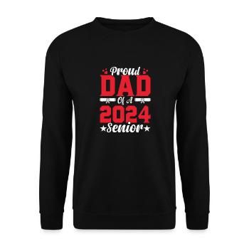 Funny proud father of a graduation gift - Unisex Sweatshirt - black - Front - Alina (178cm) & Michal (187cm)