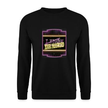 present idea funny sayings awesome and free wifi - Unisex Pullover - Schwarz - Vorne - Alina (178cm) & Michal (187cm)