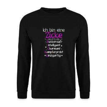 Ich Bin Eine Definition Spruch Freches - Unisex Pullover - Schwarz - Vorne - Alina (178cm) & Michal (187cm)