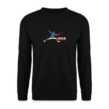 Escrime USA Team Drapeau américain Escrimeur américain - Sweat-shirt Unisexe - noir - Devant - Alina (178cm) & Michal (187cm)