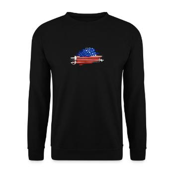 American fencing equipment Patriotic USA - Unisex Sweatshirt - black - Front - Alina (178cm) & Michal (187cm)