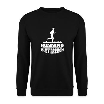 jogger running cardio training fit jogging race - Unisex Sweatshirt - black - Front - Alina (178cm) & Michal (187cm)