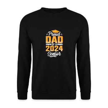 Funny proud father of a graduation gift - Unisex Sweatshirt - black - Front - Alina (178cm) & Michal (187cm)