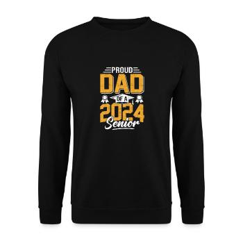 Funny proud father of a graduation gift - Unisex Sweatshirt - black - Front - Alina (178cm) & Michal (187cm)