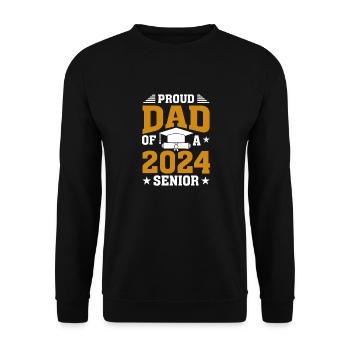 Funny proud father of a graduation gift - Unisex Sweatshirt - black - Front - Alina (178cm) & Michal (187cm)