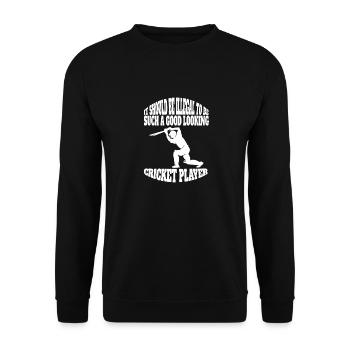 Cricket Slogan Cricket Fan Team Cricket Gift - Unisex Sweatshirt - black - Front - Alina (178cm) & Michal (187cm)