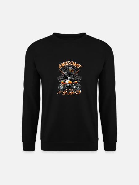Awesome since 1980, biker's birthday - Unisex Sweatshirt - black