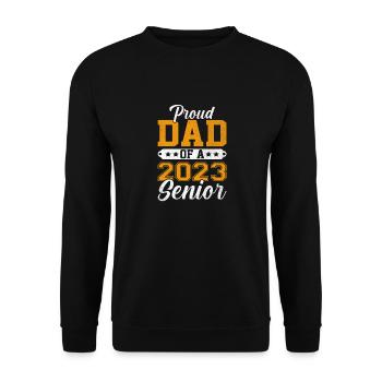 Lustige Stolzer Vater Eines Abschlussgeschenks - Unisex Pullover - Schwarz - Vorne - Alina (178cm) & Michal (187cm)