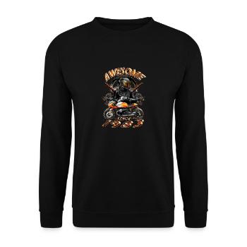 Awesome since 1983, Biker Geburtstag - Unisex Pullover - Schwarz - Vorne - Alina (178cm) & Michal (187cm)