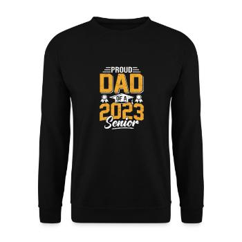 Lustige Stolzer Vater Eines Abschlussgeschenks - Unisex Pullover - Schwarz - Vorne - Alina (178cm) & Michal (187cm)