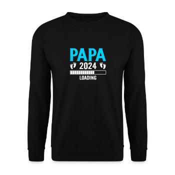 Schwangerschaft Werdende Eltern Geschenk Papa 2024 - Unisex Pullover - Schwarz - Vorne - Alina (178cm) & Michal (187cm)