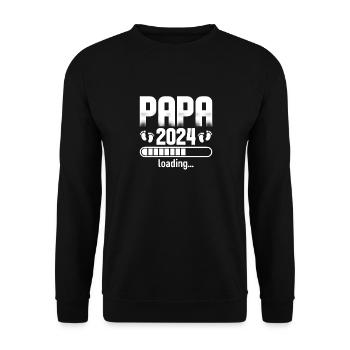Schwangerschaft Werdende Eltern Geschenk Papa 2024 - Unisex Pullover - Schwarz - Vorne - Alina (178cm) & Michal (187cm)