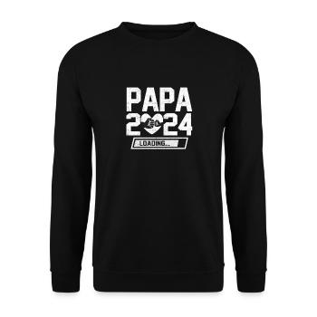 Schwangerschaft Werdende Eltern Geschenk Papa 2024 - Unisex Pullover - Schwarz - Vorne - Alina (178cm) & Michal (187cm)