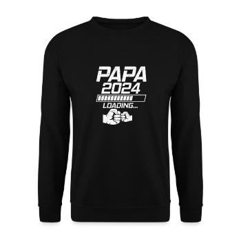 Schwangerschaft Werdende Eltern Geschenk Papa 2024 - Unisex Pullover - Schwarz - Vorne - Alina (178cm) & Michal (187cm)