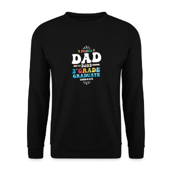 Proud Dad of a 2nd Grade Class of 2023 Graduation - Unisex Sweatshirt - black - Front - Alina (178cm) & Michal (187cm)