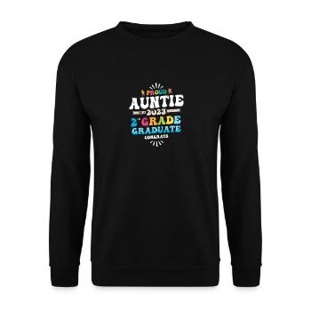 Proud Auntie of a 2nd Grade Class of 2023 - Unisex Sweatshirt - black - Front - Alina (178cm) & Michal (187cm)