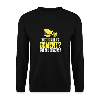 You Call It Cement? Are You Serious Retro Mason - Unisex Sweatshirt - black - Front - Alina (178cm) & Michal (187cm)