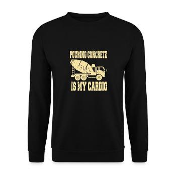Pouring Concrete Is My Cardio Retro Funny Mason - Unisex Sweatshirt - black - Front - Alina (178cm) & Michal (187cm)