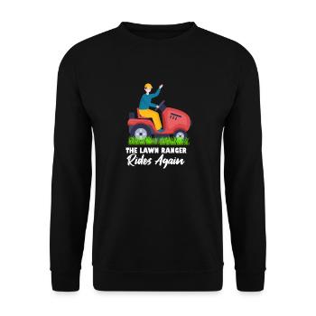 The Lawn Ranger rides lawn again for Father's Day - Unisex Sweatshirt - black - Front - Alina (178cm) & Michal (187cm)