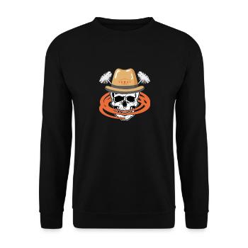 Schornsteinfeger Geschenk Schornstein - Unisex Pullover - Schwarz - Vorne - Alina (178cm) & Michal (187cm)