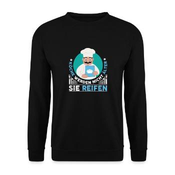 Koch Geburtstag Chefkoch Hobbykoch Kochen - Unisex Pullover - Schwarz - Vorne - Alina (178cm) & Michal (187cm)