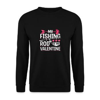 My fishing rod is my Valentine - Unisex Pullover - Schwarz - Vorne - Alina (178cm) & Michal (187cm)