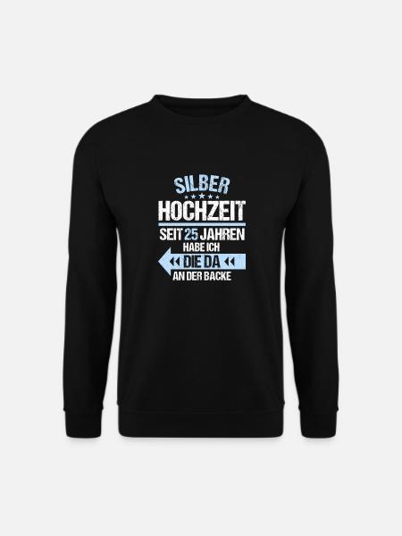25 verheiratet Silber Hochzeit 25.Hochzeitstag - Unisex Pullover - Schwarz