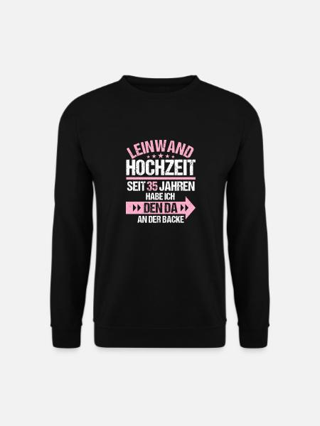 35 verheiratet Leinwand Hochzeit 35.Hochzeitstag - Unisex Pullover - Schwarz