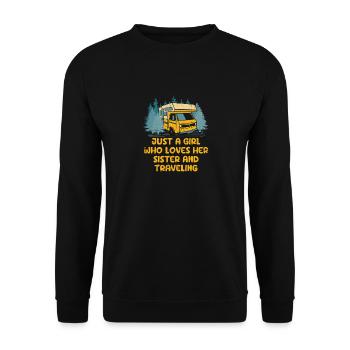 Just a Girl Who Loves Her Sister and Traveling - Unisex Sweatshirt - black - Front - Alina (178cm) & Michal (187cm)